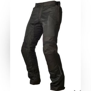 Reax men’s black motorcycle mesh pants including hip and knee pads. Size medium.